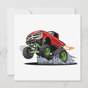 Cartão De Festividades Caminhão monstro de cartum