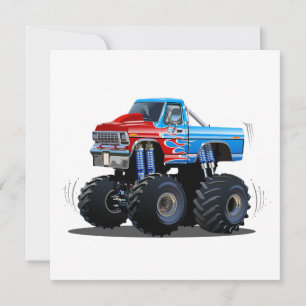 Cartão De Festividades Caminhão monstro de cartum