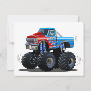 Cartão De Festividades Caminhão monstro de cartum