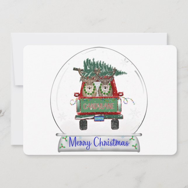 Cartão De Festividades caminhão na candylane  (Frente)