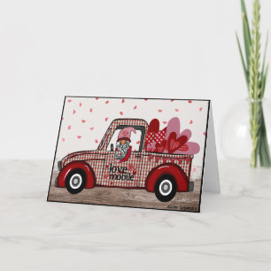 Cartão De Festividades Caminhão Retroativo da Placa de Namorados Gnomo
