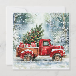 Cartão De Festividades Caminhão Transportando Árvore de Natal