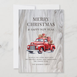 Cartão De Festividades Caminhão Vermelho Clássico Presentes de Natal Made