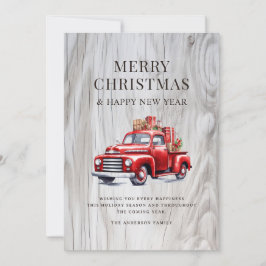 Cartão De Festividades Caminhão Vermelho Clássico Presentes de Natal Made