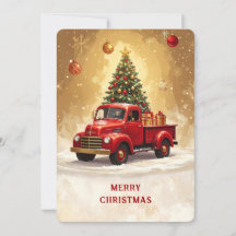Caminhão Vermelho com Árvore de Natal e Presentes