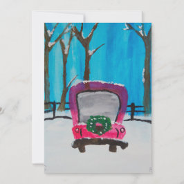 Cartão De Festividades Caminhãozinho Vermelho