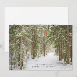 Cartão De Festividades Caminho Mínimo da Floresta de Inverno, Ano Novo