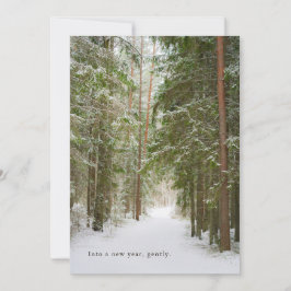 Cartão De Festividades Caminho Mínimo da Floresta de Inverno, Ano Novo