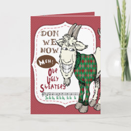 Cartão De Festividades Camisa de Natal Feia e Divertida Carta de Férias d