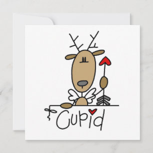 Cartão De Festividades Camisas de Natal do Renas Cupido e Presentes