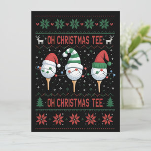 Cartão De Festividades Camiseta de Natal Feia de Golfe Suéter de Natal