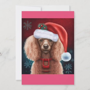 Cartão De Festividades Camiseta de Poodle de Natal com T-Shirt