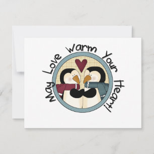 Cartão De Festividades Camisetas e presentes de Natal de Pinguin Love