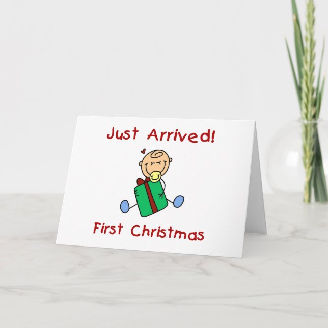 Cartão De Festividades Camisetas e Presentes para Bebê Menino Recém-Nasci (Frente)