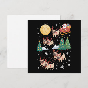 Cartão De Festividades Camisola de Natal de Árvore de Cachorros Pug Xmas 
