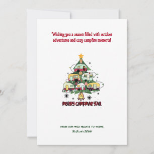 Cartão De Festividades Campanha de Natal Acampando no Exterior