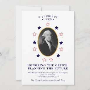 Cartão De Festividades Campanha do Dia do Presidente George Washington 17