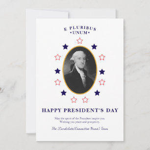 Cartão De Festividades Campanha Patriótica do Dia do Presidente G. Washin
