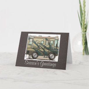 Cartão De Festividades Camper Feliz e Bonito, Grande Treinador RV Motorho