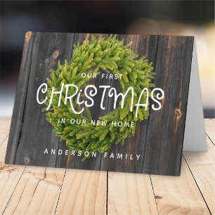 Cartão De Festividades Campo Russo Madeira Primeiro Natal Novo Lar