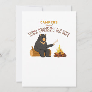 Cartão De Festividades Campos trazem o pior de mim - Acampamento de Urso