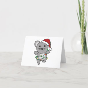 Cartão De Festividades Camundongos de Natal de Rato