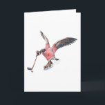 Cartão De Festividades Canadá Goose Jogando Hóquei<br><div class="desc">Feliz Natal!</div>