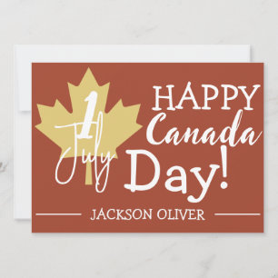 Cartão De Festividades Canada Maple Leaf, Happy canada day, 1rua de julho