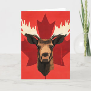 Cartão De Festividades Canadá Maple Leaf Moose