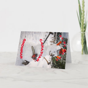 Cartão De Festividades Canadiano Snowman - Um verdadeiro Posto canadense