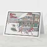 Cartão De Festividades Canção de natal do natal vintage por H. Willebeek<br><div class="desc">' A dama levanta-se e coze-se suas tortas. Uma ilustração de Henriette Willebeek Le Mair das canções pequenas de há muito tempo (1912).</div>