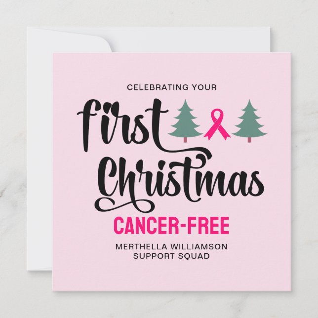 Cartão De Festividades Cancer de Mama de NATAL PRIMEIRO Personalizado Liv (Frente)