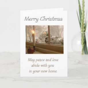 Cartão De Festividades Candle in the Window -Merry Christmas - New Home