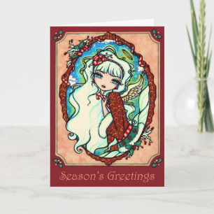 Cartão De Festividades Candy Cane Angel Christmas Card