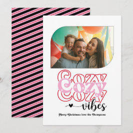 Cartão De Festividades Candy Cane Cozy Vibes Apenas Foto De Natal
