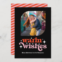 Cartão De Festividades Candy Cane Modern Retro Foto De Natal