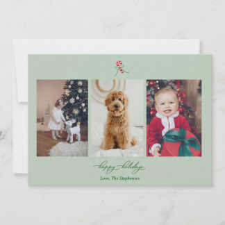 Cartão De Festividades Candy Cane Photo Holiday Card