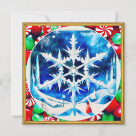 Cartão De Festividades Candy Dreams and Christmas Snowflakes