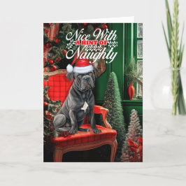 Cartão De Festividades Cane Corso Christmas Dog Naughs ou Nice