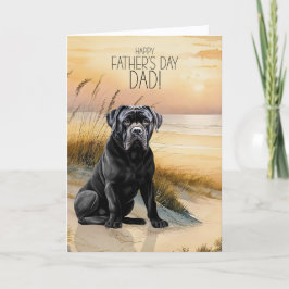 Cartão De Festividades Cane Corso Dog Sunset Beach Father's Day