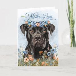 Cartão De Festividades Cane Corso Dog Wildflowers Mother's Day