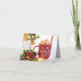 Cartão De Festividades Caneca Believe, Marshmallows, decorações de Natal