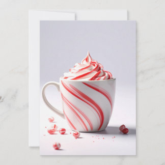 Cartão De Festividades Caneca com Redemoinho de Hortelã-Carta em Branco