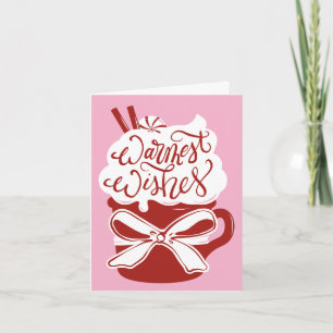 Cartão De Festividades Caneca de Chocolate Quente com Desejos Calorosos -