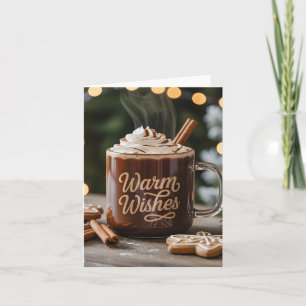 Cartão De Festividades Caneca de Natal Desejos Afetuosos: Chocolate Quent
