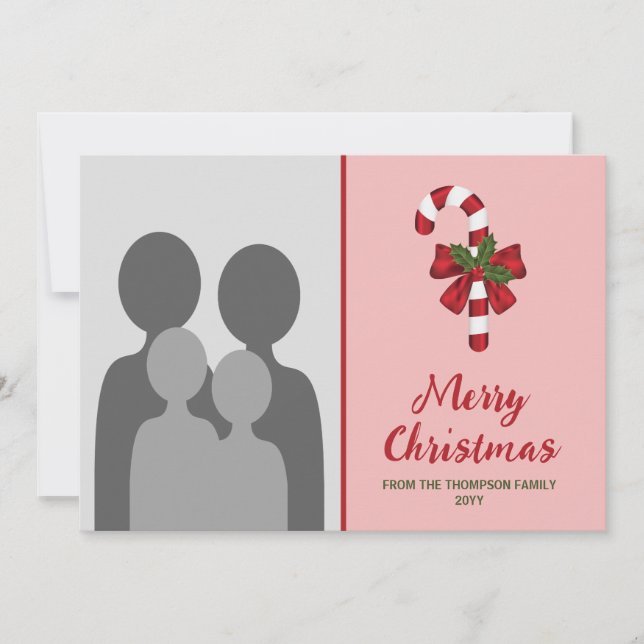 Cartão De Festividades Caneta Festiva De Doces A Rosa Com Foto Personaliz (Frente)