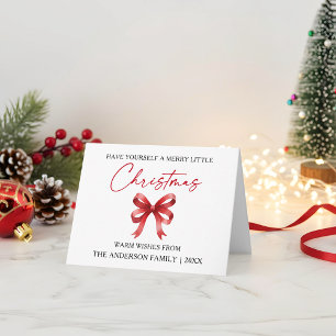 Cartão De Festividades Caneta Tinta Caligrafia Natal Vermelho Arco Dobra