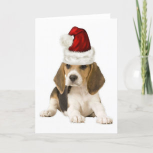 Cartão De Festividades Caninos~Notecard Original~Beagle~Natal