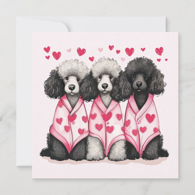 Cartão De Festividades Caninos Padrão do dia de os namorados (Frente)