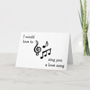 CARTÃO DE FESTIVIDADES CANTAR UMA MÚSICA DE AMOR SE FOR MEU NAMORADOS